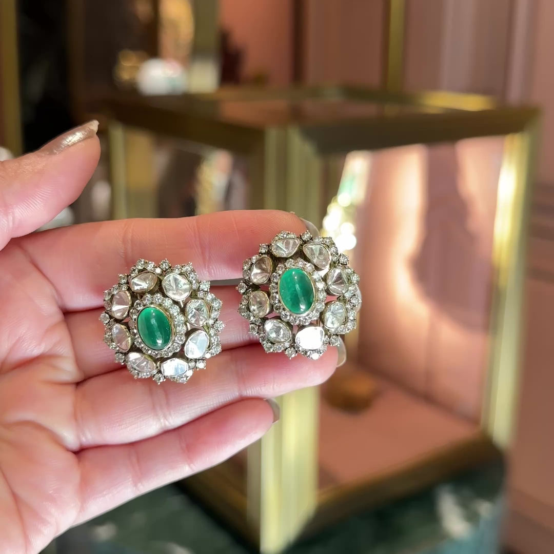 Indulekha Earrings (Emerald)