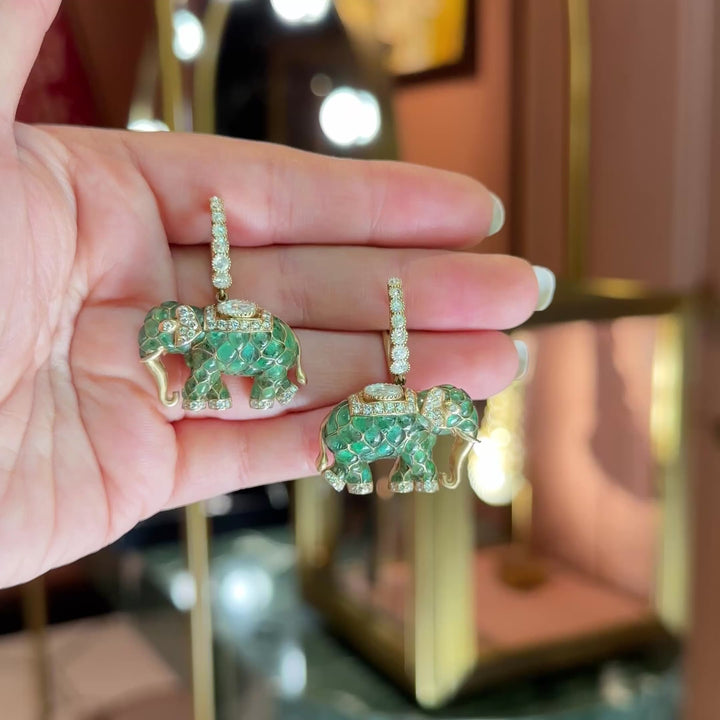 Gajratna Earrings (Emerald)