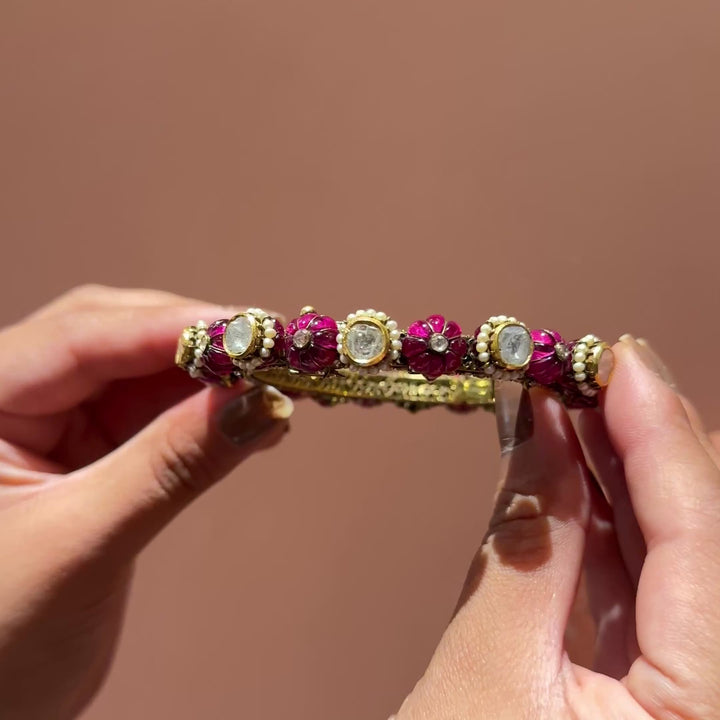 Chandrika Ruby and Diamond Polki Bangle